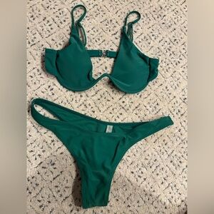 ZAFUL emerald green Underwire Bikini Set - Size L (US 8)